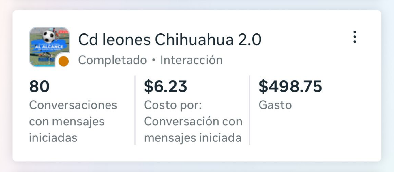 Resultado de campaña: 80 conversaciones iniciadas